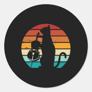 Cello Cat Meme Offensive Memes Funny Cat Love  Classic Round Sticker