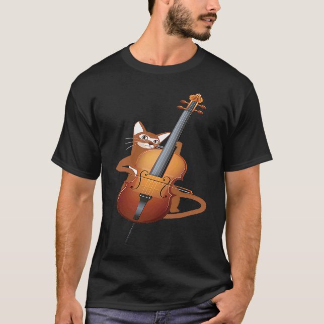 Cello Cat Orchestra Classical Music Strings Cellis T-Shirt (Front)