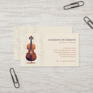 Cello Cellist Musician Professional Vintage Chic Business Card