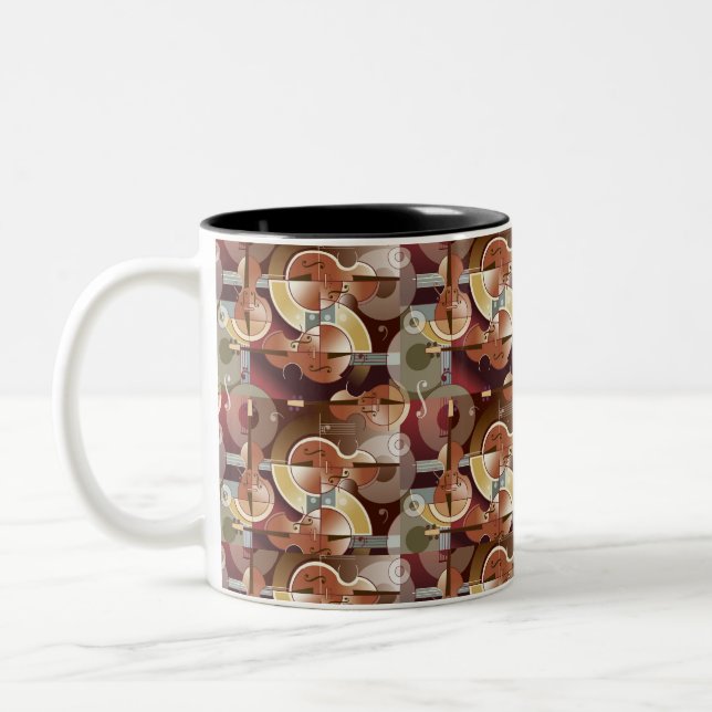 Cello Cello-bration! Two-Tone Coffee Mug (Left)