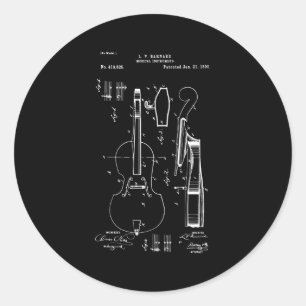 Cello Cello Player Classic Round Sticker