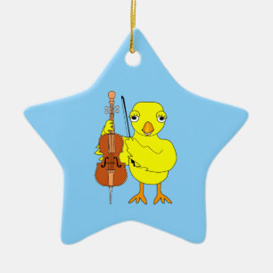 Cello Chick Ceramic Tree Decoration