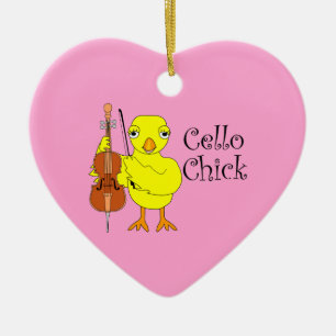 Cello Chick Text Ceramic Tree Decoration