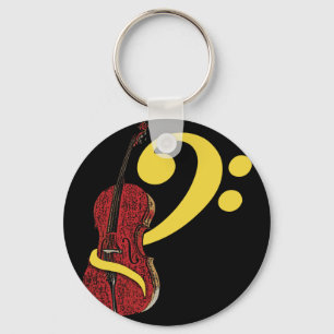 Cello Clef Keychain