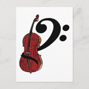 Cello Clef Postcard