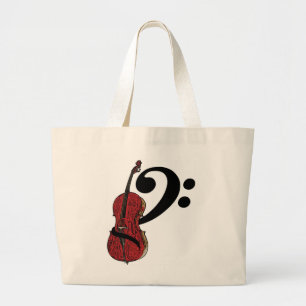 Cello Clef Totebag Large Tote Bag