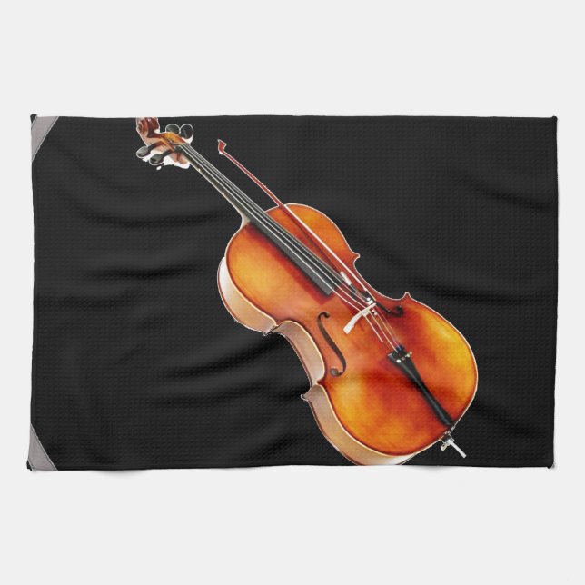 "Cello" design gifts and products Tea Towel (Horizontal)