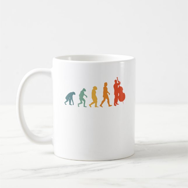 Cello Evolution Retro Orchestra Player Coffee Mug (Left)