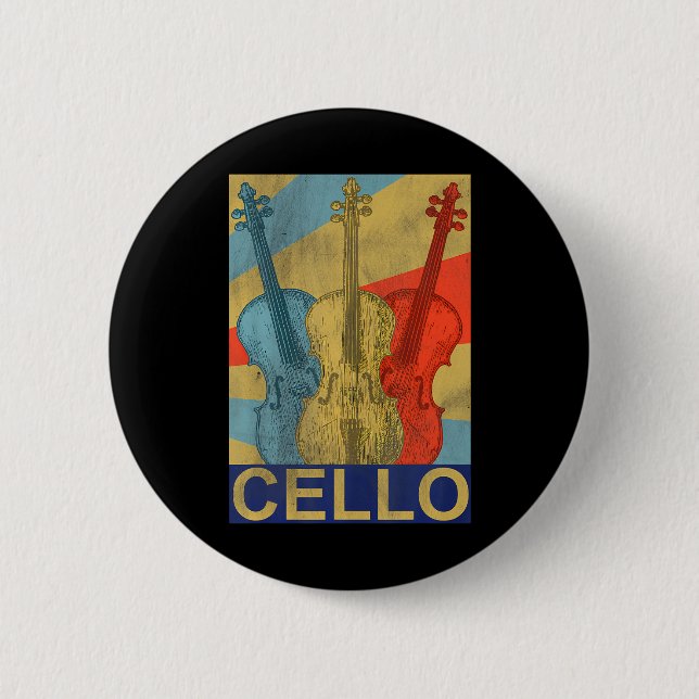 Cello for Cello Player Musician Girls 6 Cm Round Badge (Front)