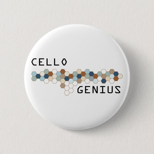 Cello Genius 6 Cm Round Badge (Front)