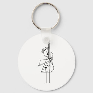 Cello Girl Key Ring