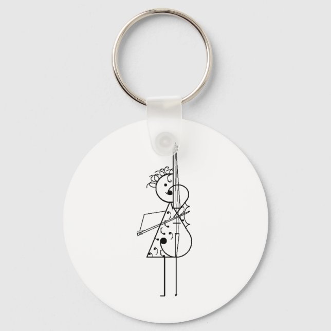 Cello Girl Key Ring (Front)
