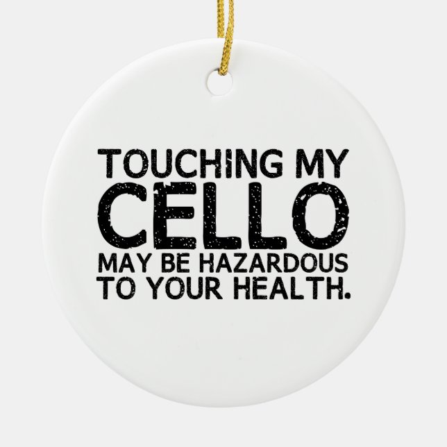 Cello Hazard Ceramic Tree Decoration (Front)