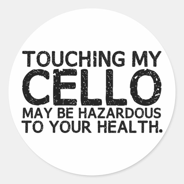 Cello Hazard Classic Round Sticker (Front)