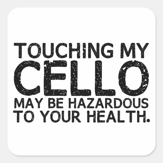 Cello Hazard Square Sticker (Front)
