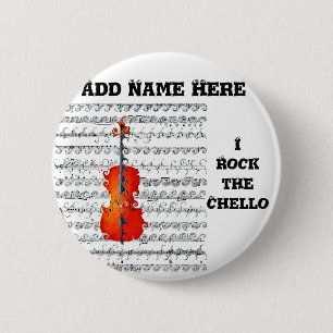 Cello & I Rock!_ 6 Cm Round Badge