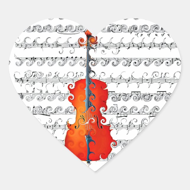 Cello & I Rock!_ Heart Sticker (Front)