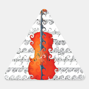 Cello & I Rock!_ Triangle Sticker