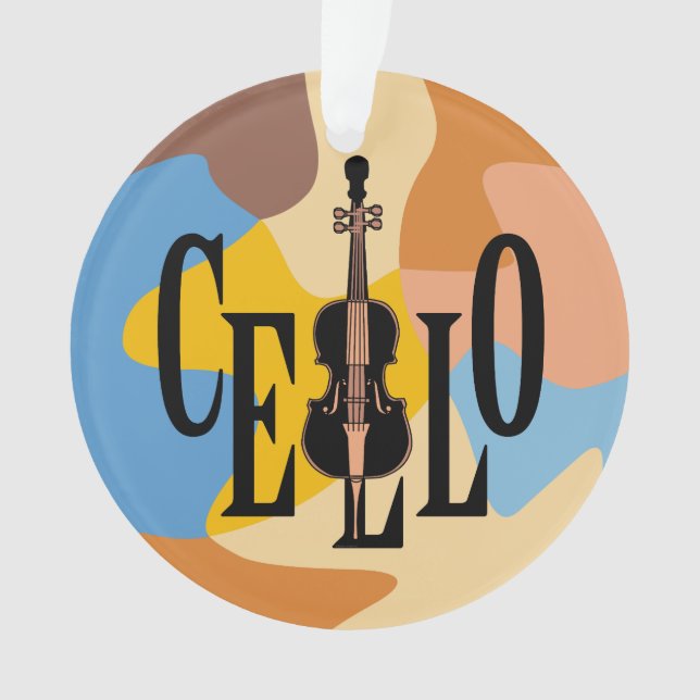 Cello In Cello Ornament (Front)