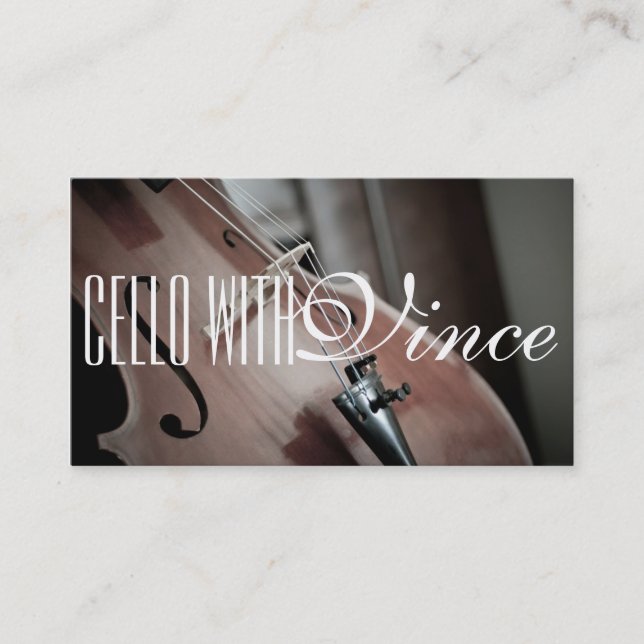 Cello Instructor Music Studio Business Card (Front)