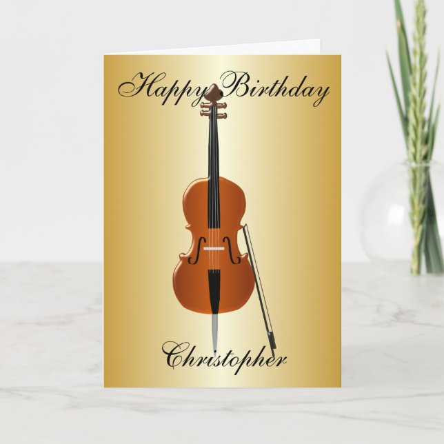 Cello Just Add Name Birthday Card (Front)