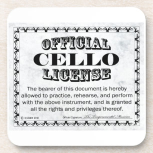 Cello License Coaster