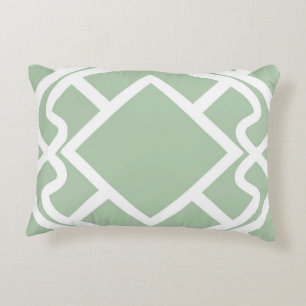 Cello Light sage green Trellis Design Decorative Cushion