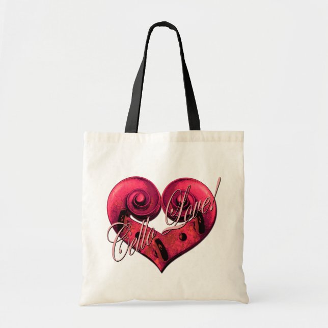 cello love Pink Tote Bag (Front)