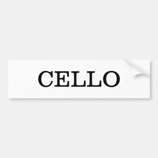 Cello Music Bumper Sticker (Front)
