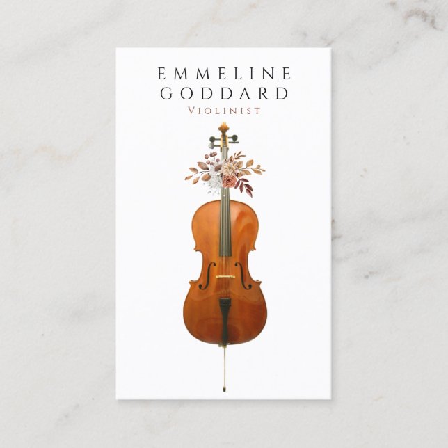 Cello Music MusicianTeacher Teacher  Business Card (Front)