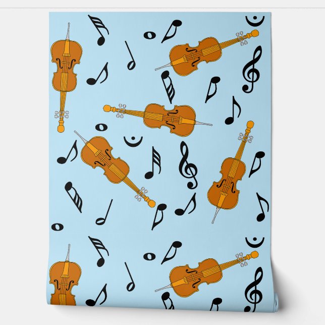Cello Music Note Pattern Wallpaper (Unrolling)