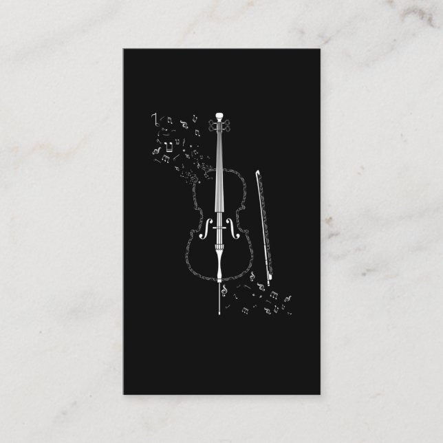 Cello Music Notes Instrument Cellist Business Card (Front)