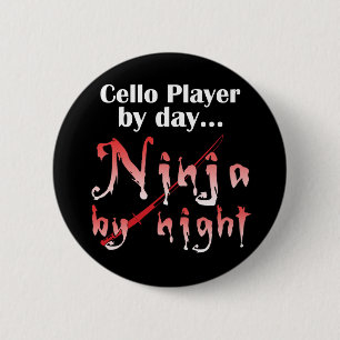 Cello Ninja 6 Cm Round Badge