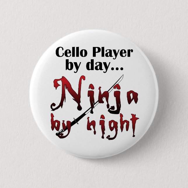 Cello Ninja 6 Cm Round Badge (Front)