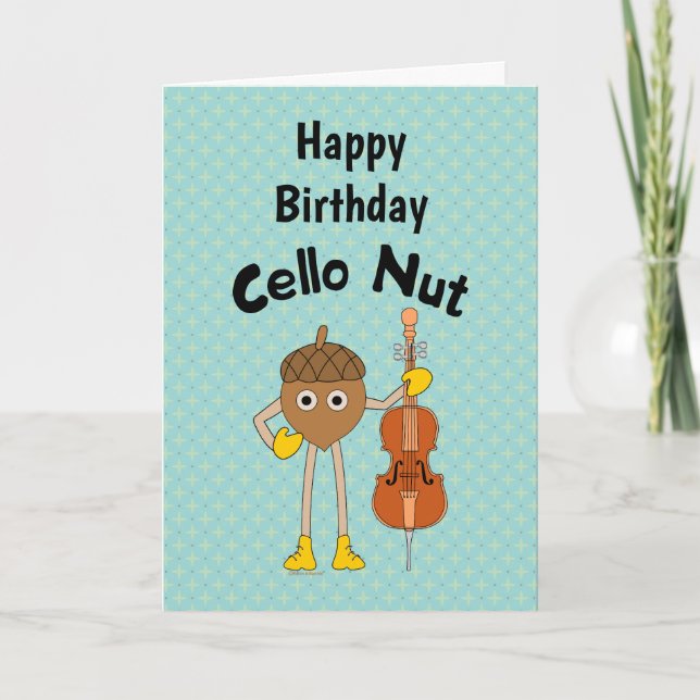 Cello Nut Birthday Card (Front)