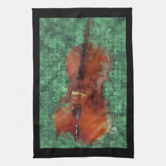 Cello On Green Tea Towel