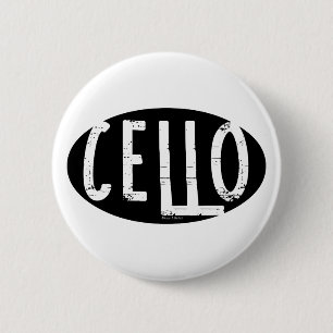 Cello Oval Rough Text 6 Cm Round Badge