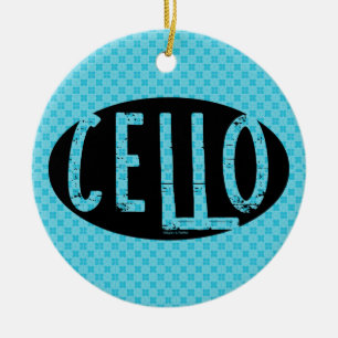 Cello Oval Rough Text Ceramic Tree Decoration