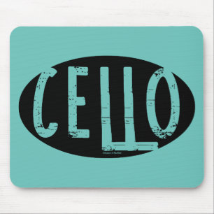 Cello Oval Rough Text Mouse Mat