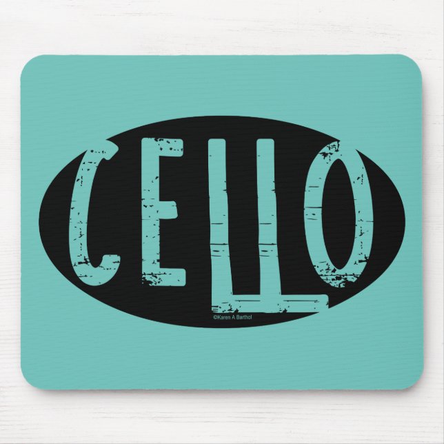 Cello Oval Rough Text Mouse Mat (Front)