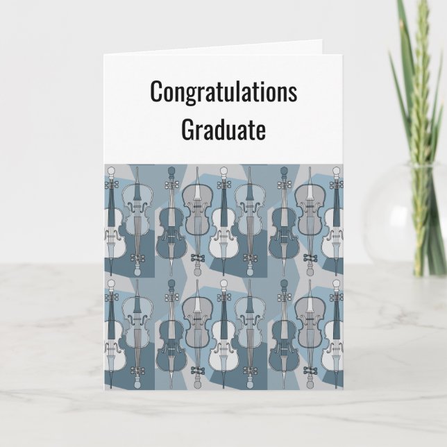 Cello Pattern Graduation Card (Front)