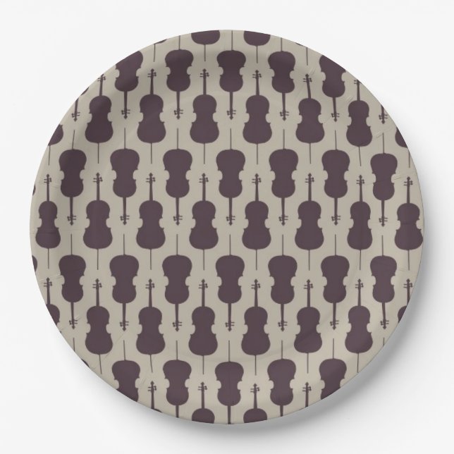 Cello Pattern Paper Plate (Front)