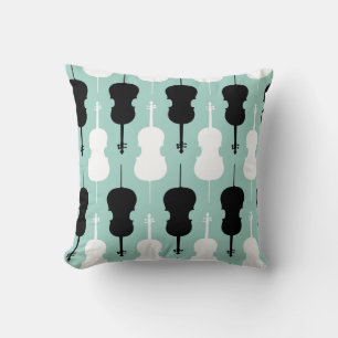 Cello Pattern - Teal Cushion