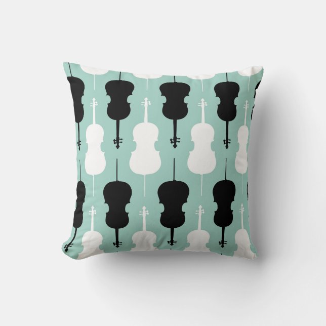 Cello Pattern - Teal Cushion (Front)