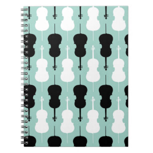 Cello Pattern - Teal Notebook