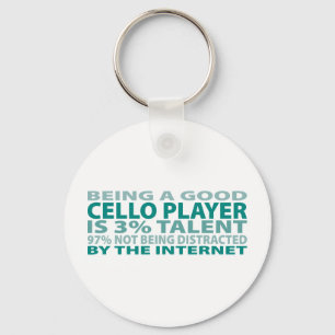 Cello Player 3% Talent Key Ring