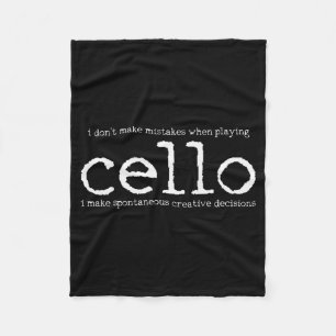 Cello Player Cellist Funny Gift  Fleece Blanket