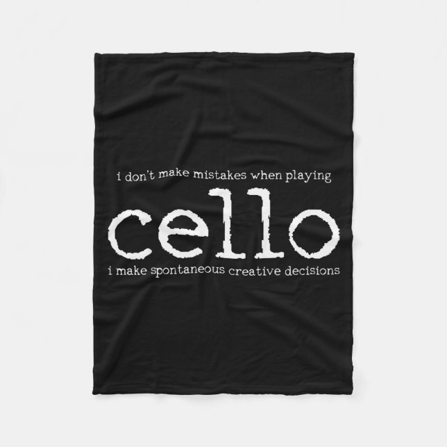 Cello Player Cellist Funny Gift  Fleece Blanket (Front)