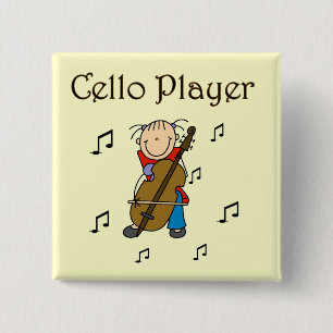 Cello Player Tshirts and Gifts 15 Cm Square Badge