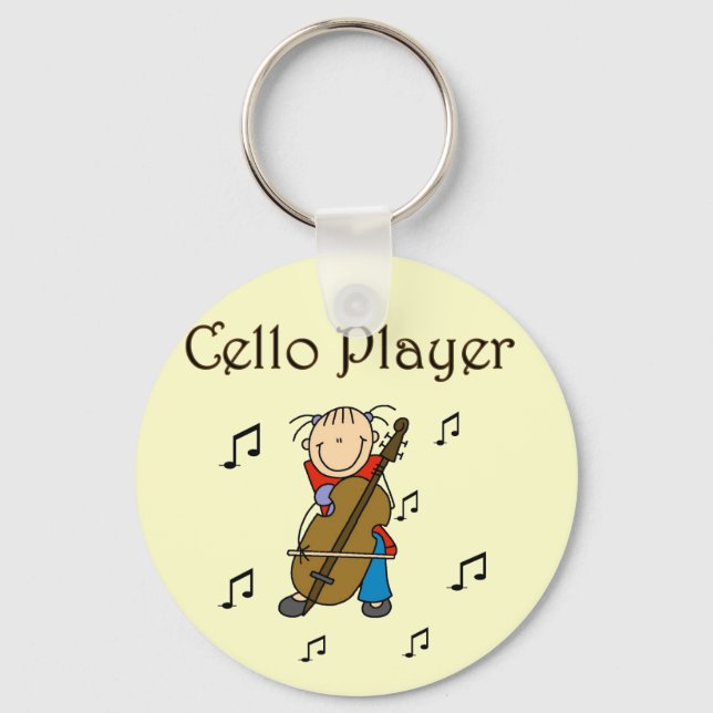 Cello Player Tshirts and Gifts Key Ring (Front)